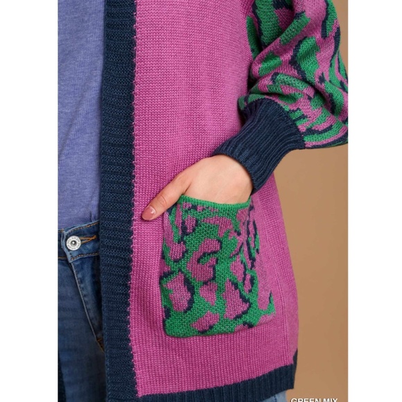 "The Stevie" Animal Print Open Front Cardigan Sweater - Picture 3 of 3